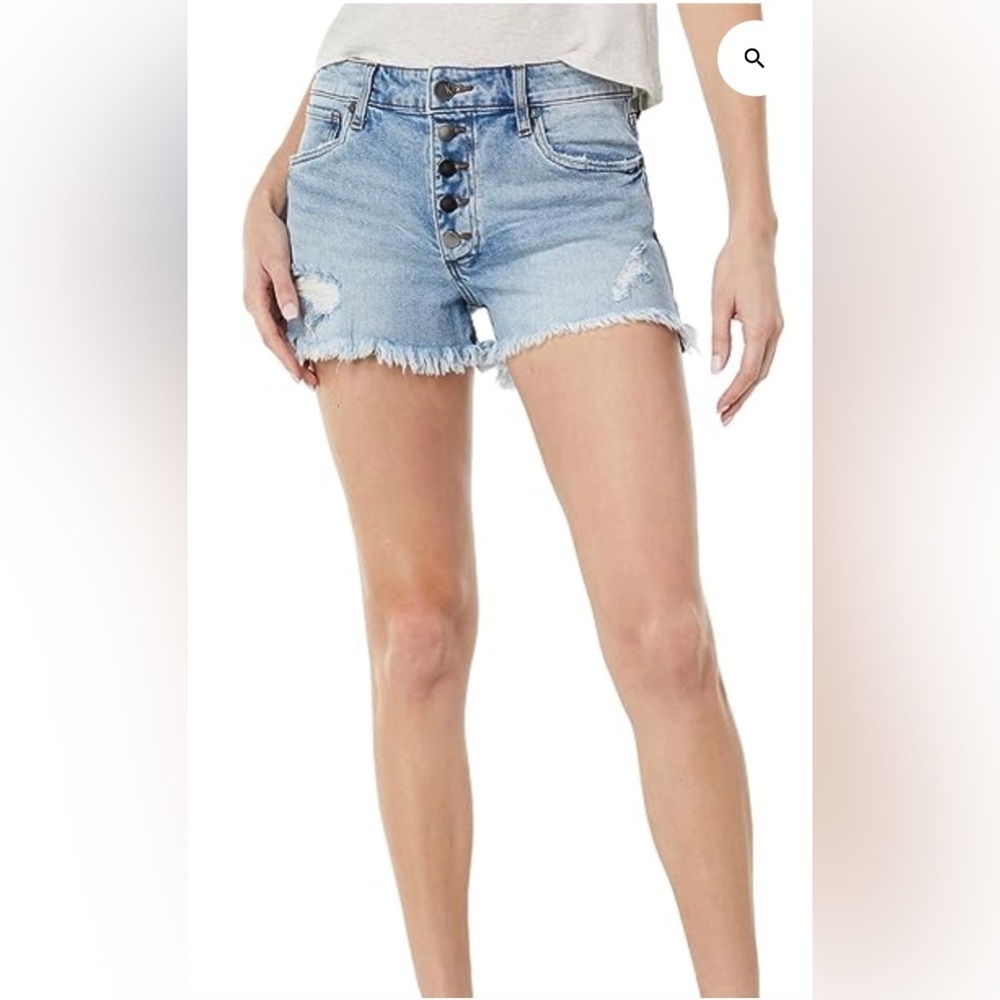 KUT from the Kloth Jane High-Rise Jean Shorts‎ Distressed Raw Frayed Hem Size 0